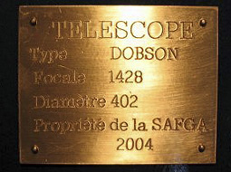 Tlescope Dobson : plaque d'identit